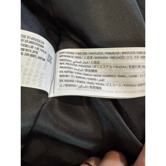 Abercrombie and Fitch Black Vegan Leather Utility Bomber Jacket - Size Large - Picture 6 of 6